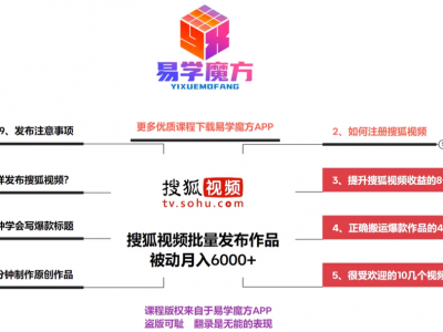 互联网副业项目:2025新风口在搜狐发布视频 ,被动月收益6000+,抓紧吃肉!